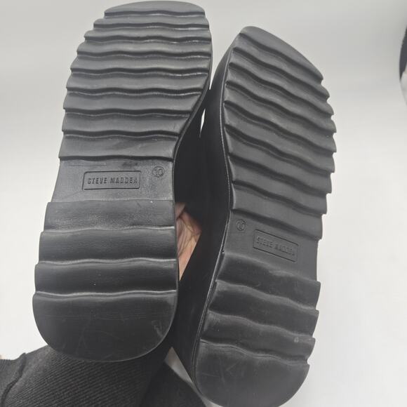 Steve Madden Y2k 90s Pepe Platform Wedges Slides Sandals Mules Black Size 10 - Picture 7 of 7